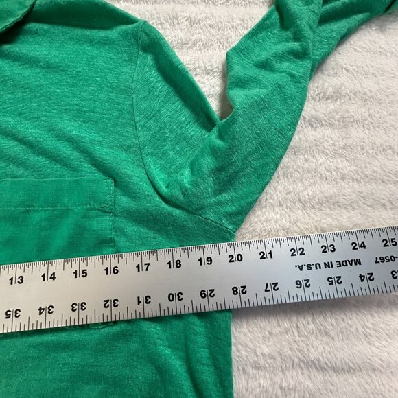 Sigrid Olsen Womens Green Linen Long Sleeve Button-Up Shirt Medium Casual Pocket - Picture 6 of 7